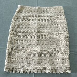 Tommy Hilfiger ecru crochet pencil skirt